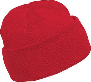 K-up KP031 - KNITTED TURNUP BEANIE Red