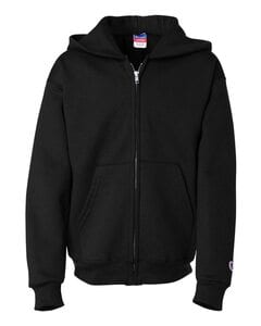 Champion S890 - Eco Youth Full-Zip Hooded Sweatshirt Noir