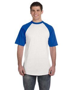 Augusta Sportswear 423 - Remera jersey de béisbol de manga corta White/ Royal