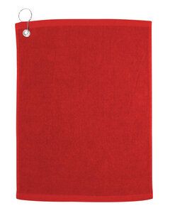 Carmel Towel Company C1518GH - Velour Hemmed Towel with Corner Grommet & Hook Rojo