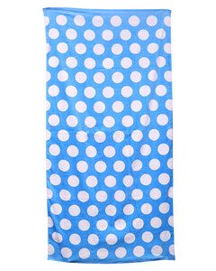Carmel Towel Company C3060P - Polka Dot Velour Beach Towel Azul Cielo