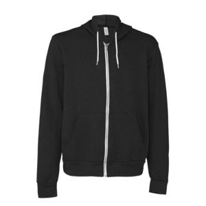Bella+Canvas 3739 - Unisex Full-Zip Hooded Sweatshirt Black