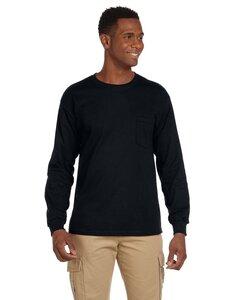 Gildan 2410 - Ultra Cotton™ Long Sleeve T-Shirt with a Pocket Black
