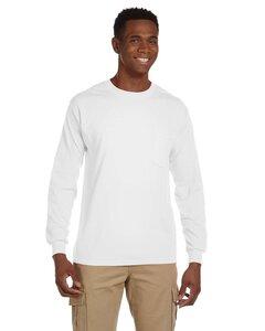 Gildan 2410 - Ultra Cotton™ Long Sleeve T-Shirt with a Pocket White
