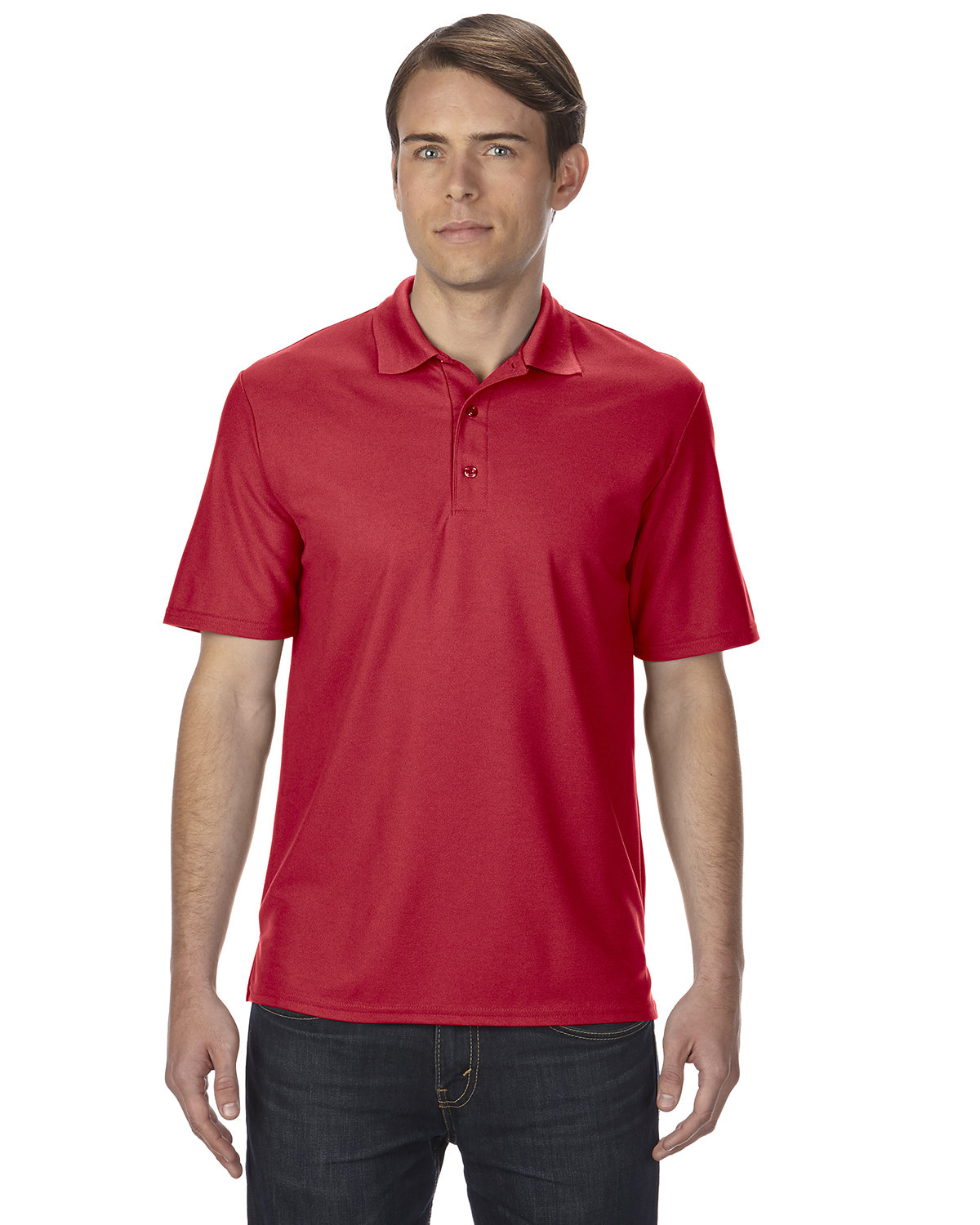 3 Pack Gildan Dry Blend Double Pique Childrens RED Polo Shirt School Uniform 