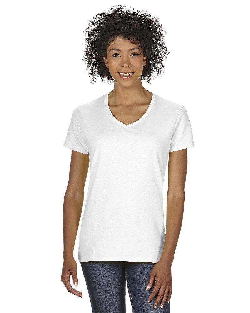 Gildan Ladies Heavy Cotton 100% Cotton V-Neck T-Shirt 5V00L 