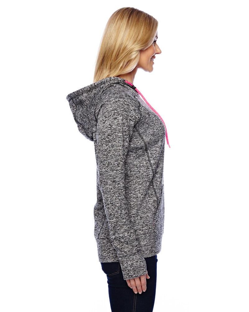 J. America 8616 - Ladies' Cosmic Poly Contrast Hooded Pullover Sweatshirt