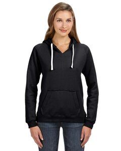 J. America 8836 - Ladies Sueded V-Neck Hooded Sweatshirt