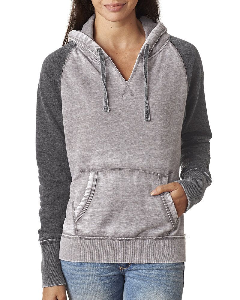 J. America 8926 - Ladies' Zen Fleece Raglan Sleeve Hooded Sweatshirt