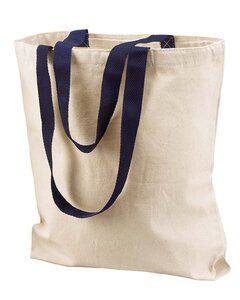 Liberty Bags 8868 - Gusseted 10 Ounce Natural Tote with Colored Handle Natural/ Navy