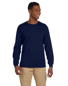 Gildan G241 - Ultra Cotton® 6 oz. Long-Sleeve Pocket T-Shirt Navy