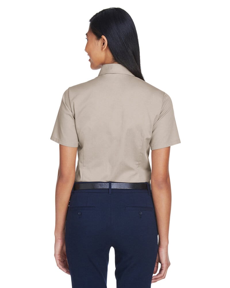Harriton M500SW - Ladies Easy Blend Short-Sleeve Twill Shirt with Stain-Release