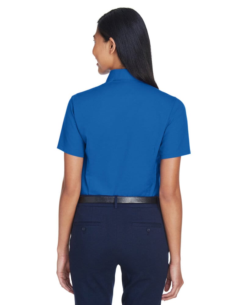 Harriton M500SW - Ladies Easy Blend Short-Sleeve Twill Shirt with Stain-Release