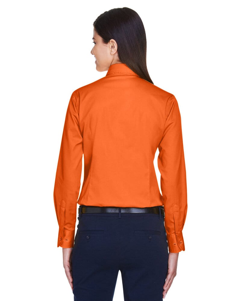 Harriton M500W - Ladies Easy Blend Long-Sleeve Twill Shirt with Stain-Release