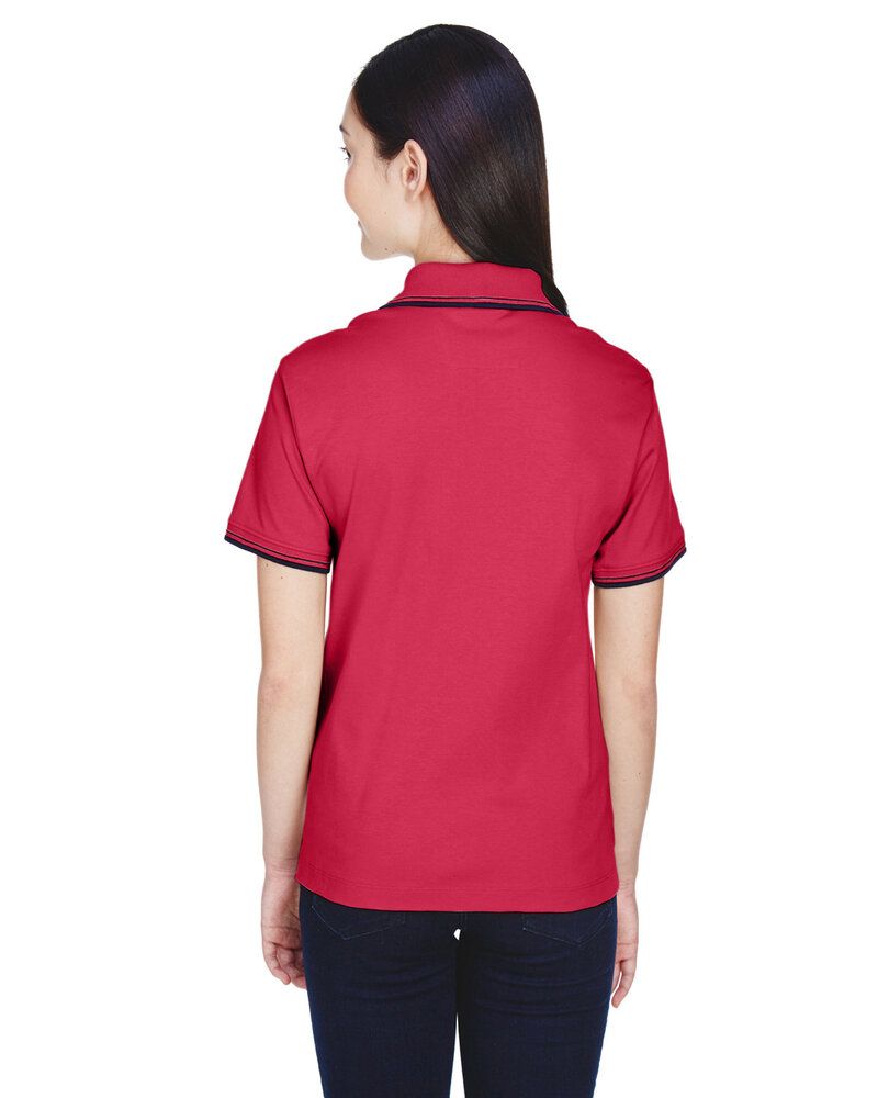 Devon & Jones D140W - Ladies Tipped Perfect Pima Interlock Polo