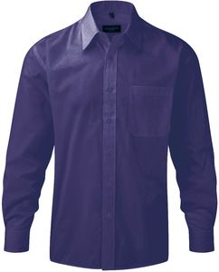 Russell Collection RU934M - Mens Long Sleeve Polycotton Easy Care Poplin Shirt