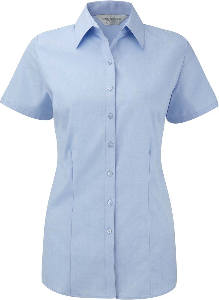 Russell Collection RU963F - Ladies' Short Sleeve Herringbone Shirt
