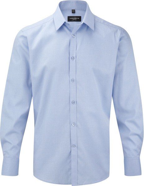 Russell Collection RU962M - Mens Long Sleeve Herringbone Shirt