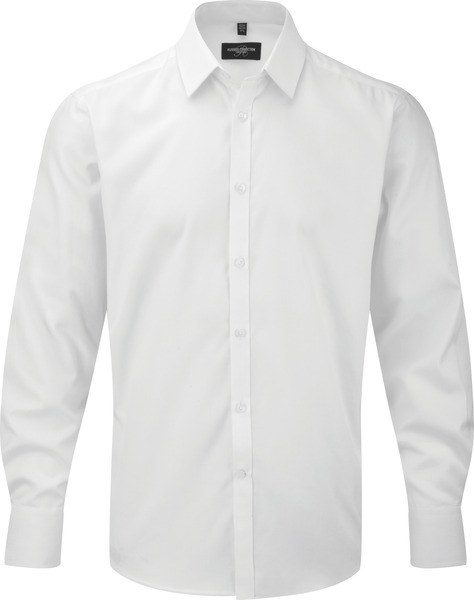 Russell Collection RU962M - Mens Long Sleeve Herringbone Shirt