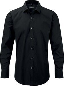 Russell Collection RU960M - MENS' LONG SLEEVE ULTIMATE STRETCH SHIRT Black/Black