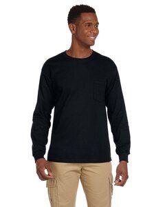 Gildan G241 - Ultra Cotton® 6 oz. Long-Sleeve Pocket T-Shirt Negro