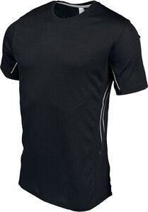 Proact PA465 - Herren Kurzarm Sport T-Shirt aus zwei verschiedenen Materialien Black / Silver