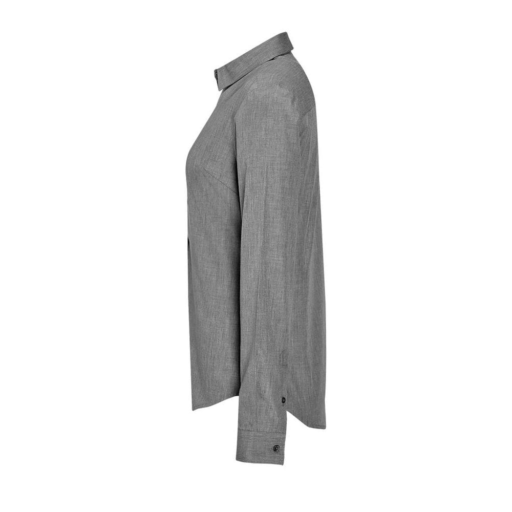 Sol's 01429 - Women's Long Sleeve Heather Poplin Shirt Barnet