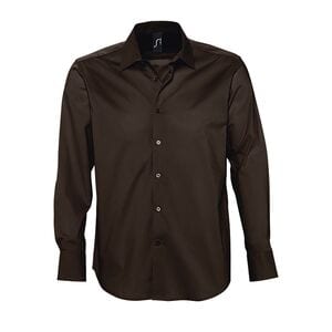 SOL'S 17000 - Brighton Chemise Homme Stretch Manches Longues Brun