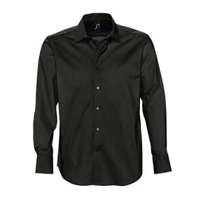 SOL'S 17000 - Brighton Camisa Hombre Strech Manga Larga Negro