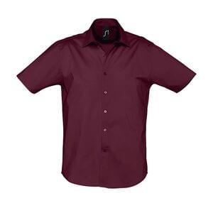 SOL'S 17030 - Broadway Short Sleeve Stretch Men's Shirt Bordeaux moyen