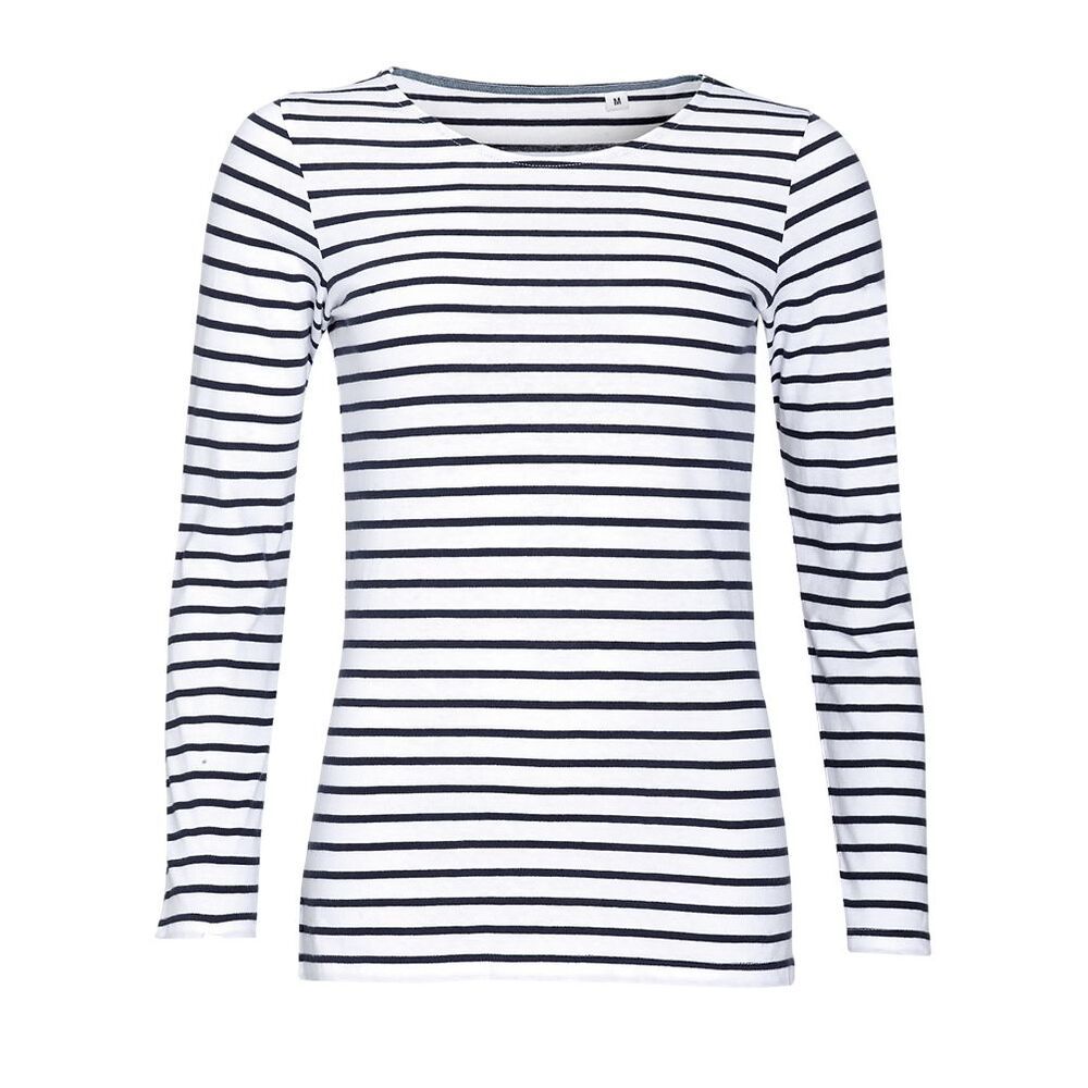 SOL'S 01403 - MARINE WOMEN Long Sleeve Striped T Shirt