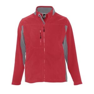 SOL'S 55500 - NORDIC Men's Two Colour Zipped Fleece Jacket Red
