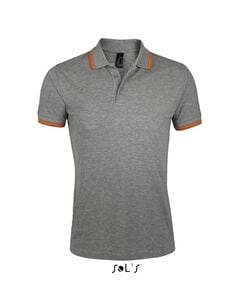 SOL'S 00577 - PASADENA MEN Polo Shirt Grey Melange / Orange