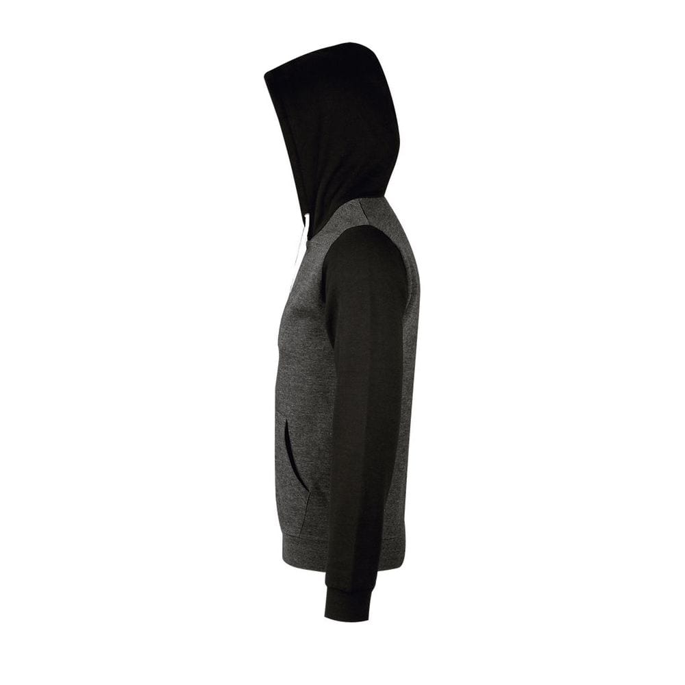 SOL'S 47700 - SILVER Unisex Sweater Jacket Met Kap Met Contrast Wit Rijgkoord