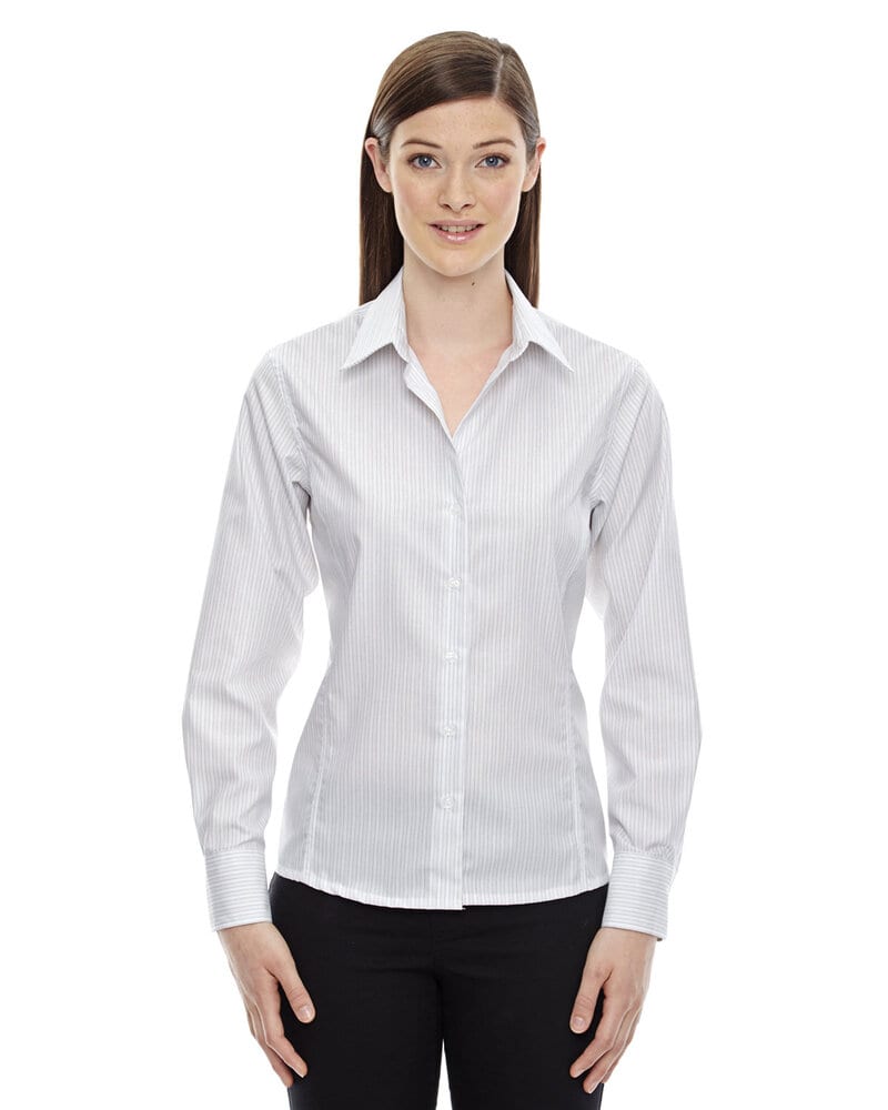 Ash City Vintage 78674 - Boardwalk Ladies' Wrinkle Free-2-Ply 80's Cotton Stripped Taped Shirt