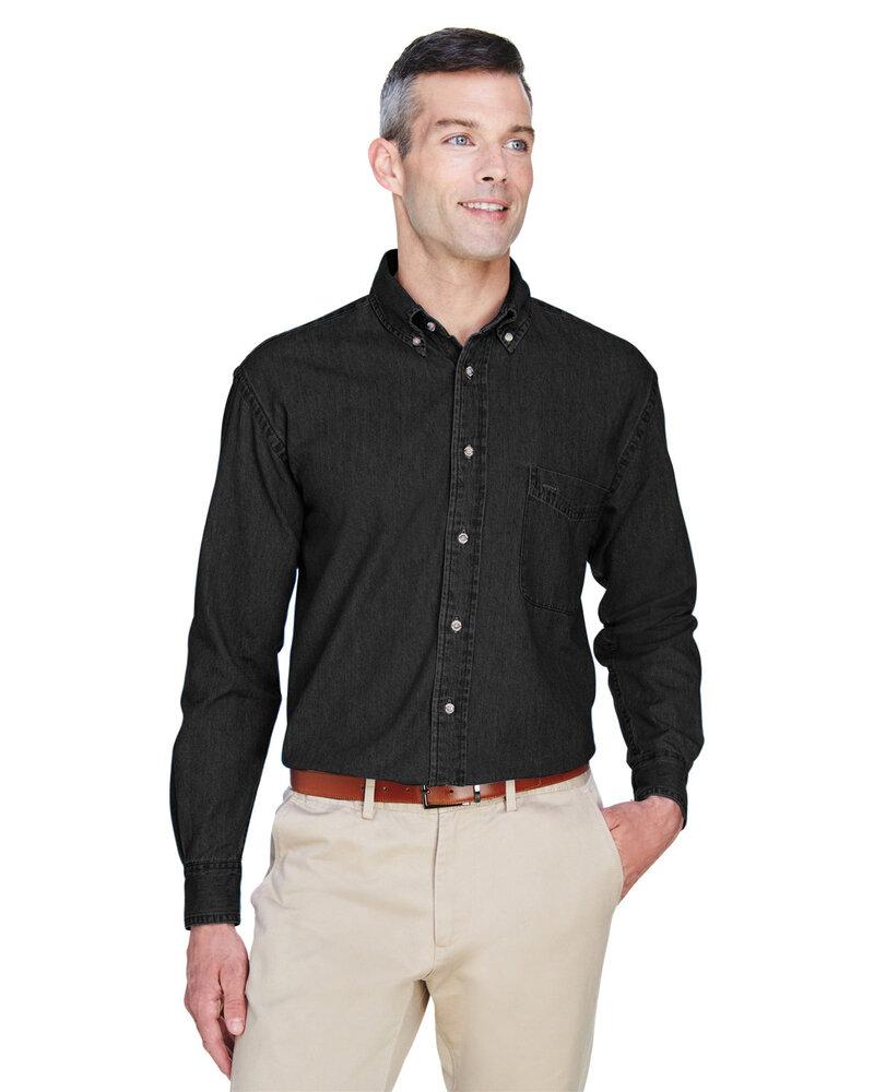 Harriton M550T - Men's Tall Short-Sleeve Denim Shirt