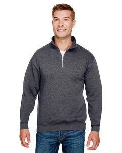 Bayside 920 - USA-Made Quarter-Zip Pullover Sweatshirt Carbón de leña Heather
