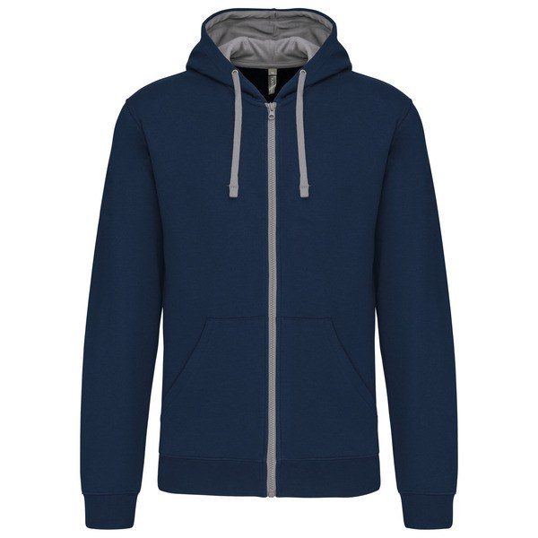 Kariban K466 - Contrast hooded full zip sweatshirt