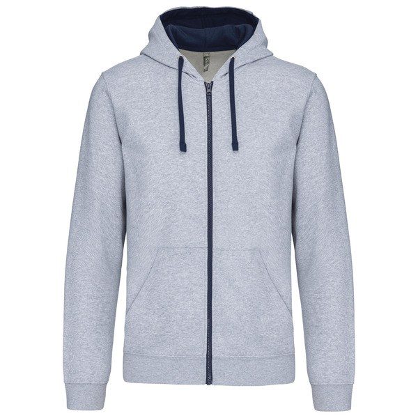 Kariban K466 - Contrast hooded full zip sweatshirt