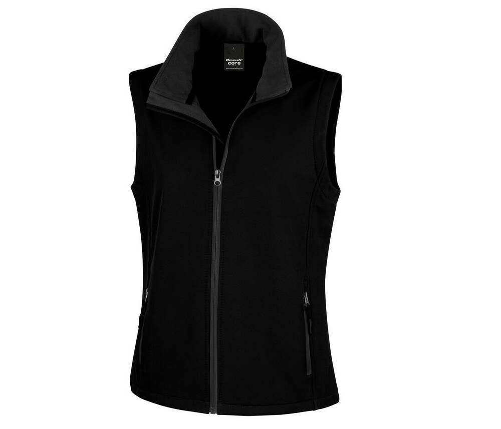 Result R232f Gilet Softshell Stampabile Donna – Verde/Nero – Caldo In Micropile, Vestibilità Aderente, Chiusura Lampo