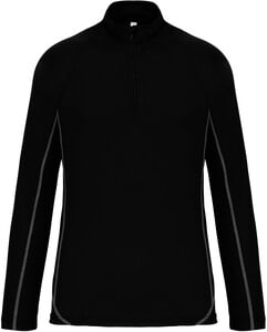 Proact PA335 - Herren-Laufsweatshirt mit 1/4-Reißverschluss Schwarz
