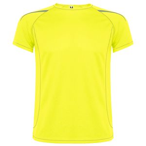 Roly CA0416 - SEPANG Short-sleeve technical raglan t-shirt in single jersey Yellow Fluor