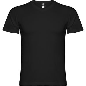 Roly CA6503 - SAMOYEDO Tubular short-sleeve t-shirt with 2-layer v-neck Black