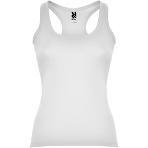 Roly CA6517 - CAROLINA Fitted style tank top with wide and round ribbed neckline and armholes White