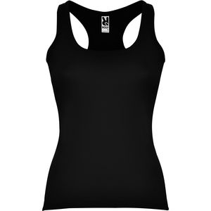 Roly CA6517 - CAROLINA Fitted style tank top with wide and round ribbed neckline and armholes Black