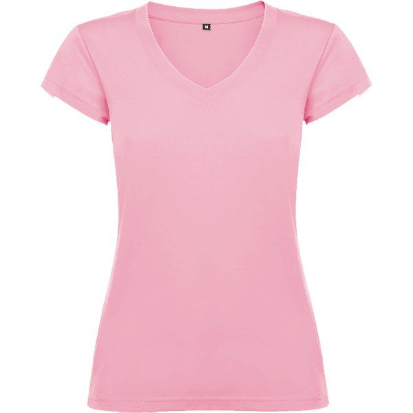 Roly CA6646 - Womens Slim-Fit V-Neck Cotton Tee with Ribbed Finish