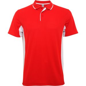 Roly PO0421 - MONTMELO Short-sleeve technical polo-shirt Red/White