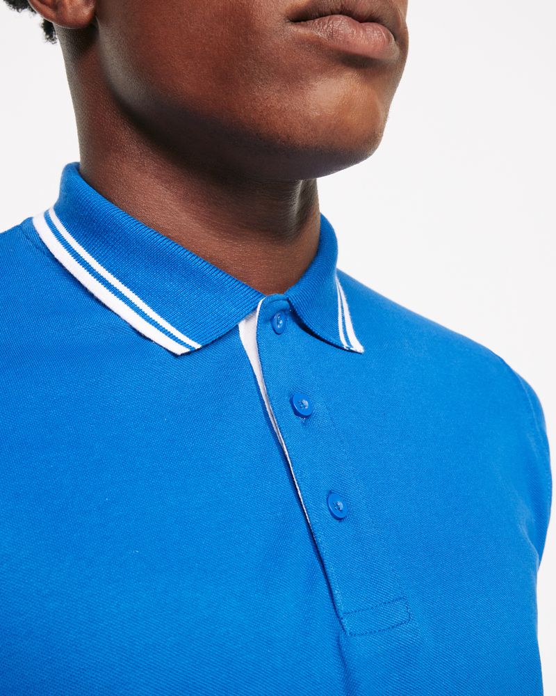 Roly PO6629 - MONTREAL Short-sleeve polo shirt with matching 3-button placket in collar