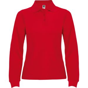 Roly PO6636 - ESTRELLA WOMAN L/S Long-sleeve polo shirt with ribbed collar and cuffs Red