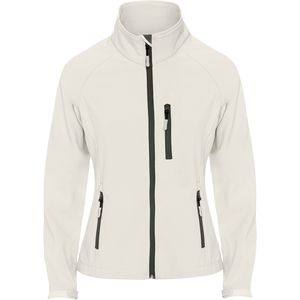 Roly SS6433 - ANTARTIDA WOMAN 2-layer softshell with inverted sealed-effect zip Pearl White